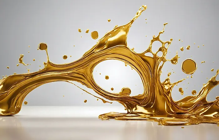 Golden Elegance Fluid Wallpaper
